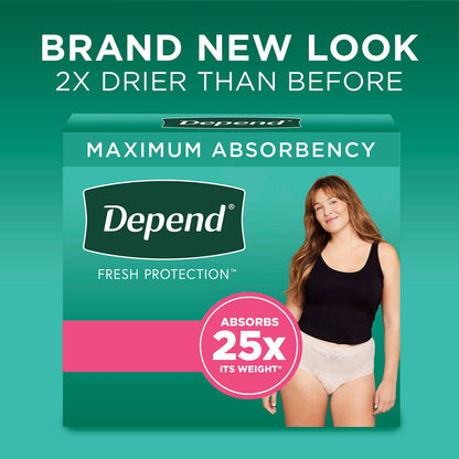 Depend FIT-FLEX Adult Incontinence Underwear for Women, Maximum Absorbency, M, Blush, 30 Count 🍁 All In One Marketplace Canada