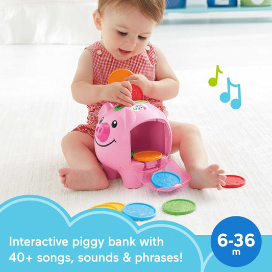 Fisher-Price Baby & Toddler Toy Laugh & Learn Smart Stages Piggy Bank with Educational Songs & Phrases for Infants Ages 6+ Months 🍁 All In One Marketplace Canada