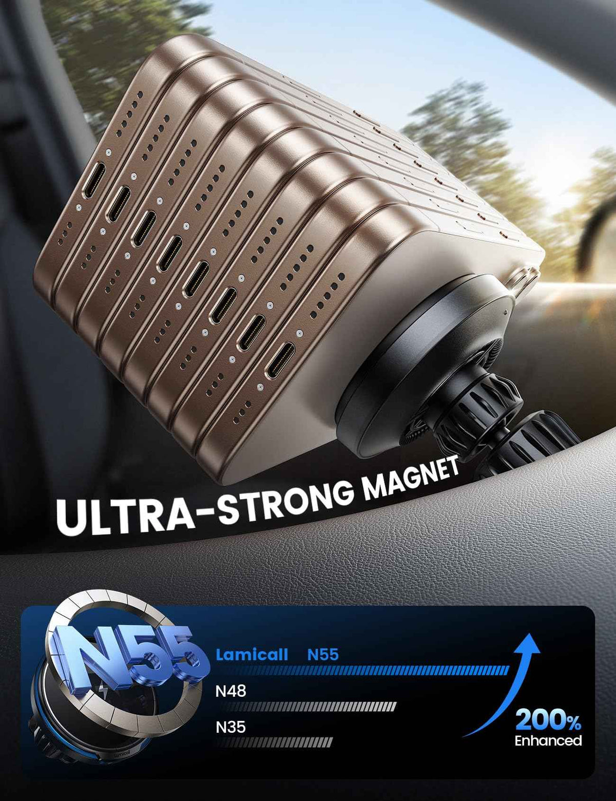 Lamicall for MagSafe Car Mount Charger - [Ultra Magnet] 15W Wireless Car Phone Holder Charger - HandsFree Magnetic Phone Holders for Your Car Vent for iPhone 17 16 15 14 13 Pro Max Handlebar, Mom Gift 🍁 All In One Marketplace Canada
