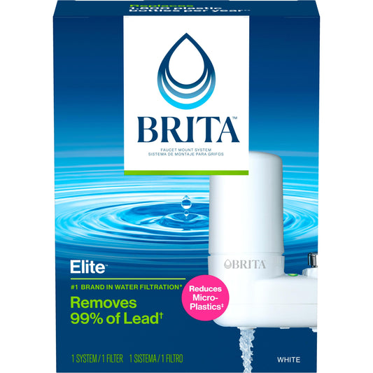 Brita Tap Water Filter System, Water Faucet Filtration System with Filter Change Reminder, Reduces Lead, BPA Free, Fits Standard Faucets Only - Basic, White, 1 Pack 🍁 All In One Marketplace Canada