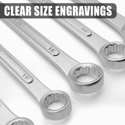 Grip 24 pc All-Purpose Master Combination Wrench Set MM/SAE - Metric 7mm to 22mm - SAE 1/4” to 1" - Roll-up Pouch - General Household, Garage, Auto Repairs, Cars, Trucks, Boat 🍁 All In One Marketplace Canada
