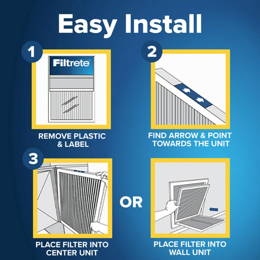 Filtrete 20x25x1 AC Furnace Air Filter, MPR 700, MERV 8, Tough on Pollen, Easy on Airflow, 3-Month Pleated 1-Inch Electrostatic Air Cleaning Filter, 4-Pack (Actual Size 19.69 x 24.69 x 0.81 in) 🍁 All In One Marketplace Canada