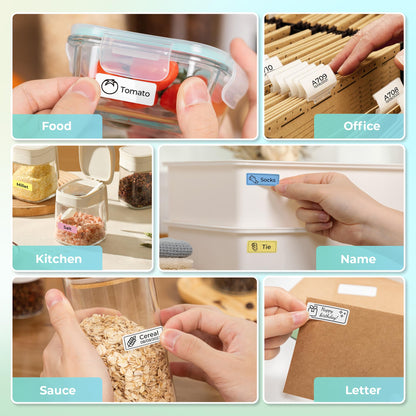 Nelko Label Maker Machine with Tape, P21 Portable Bluetooth Label Printer, Wireless Built-in Cutter Sticker Maker Mini Label Makers with Multiple Templates for School Organizing Office Home, White 🍁 All In One Marketplace Canada