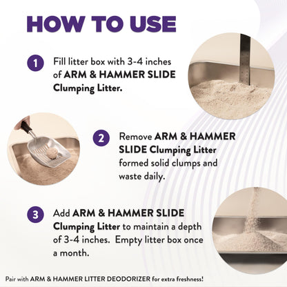 Arm & Hammer Slide Clumping Cat Litter, Multi-Cat Clay, Effortless Clean, 7-Day Odour Control, Dust-Free, Low-Tracking, Rock-Hard Clumps, Baking Soda Power, 6.4 kg 🍁 All In One Marketplace Canada