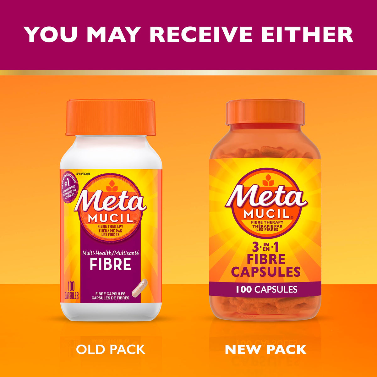 Metamucil Daily Fibre Supplement, Sugar Free, Naturally Sourced Psyllium Husk, Multi-Health Benefit Daily, Plant-Based, Gluten-Free Capsules, 100 Capsules 🍁 All In One Marketplace Canada