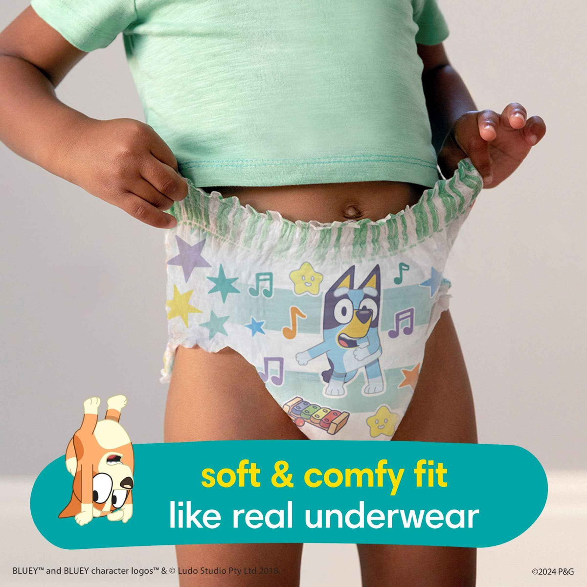 Pampers Easy Ups Girls & Boys Potty Training Pants, Size 5 (3T4T), Bluey Absorbent Training Underwear, Up to 100% Leakproof Day and Night, Hypoallergenic, 1 Pack (Count of 66) 🍁 All In One Marketplace Canada