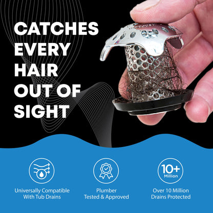 TubShroom Ultra Revolutionary Bath Tub Drain Protector Hair Catcher/Strainer/Snare Stainless Steel 🍁 All In One Marketplace Canada