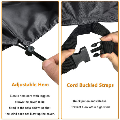 STARTWO Outdoor Waterproof Patio Furniture Covers 4-Piece Set for Chairs 32in, Loveseat 56in, Coffee Table 45in, Heavy Duty 600D, Black 🍁 All In One Marketplace Canada