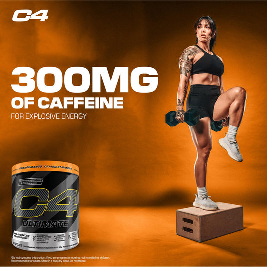 Cellucor C4 Ultimate Pre Workout Powder - Sugar Free Preworkout Energy with 300mg Caffeine and Creatine for Men & Women - Orange Mango, 20 Servings 🍁 All In One Marketplace Canada