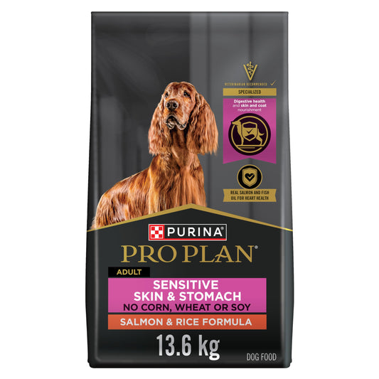 Purina Pro Plan Sensitive Skin & Stomach Dry Dog Food, Salmon & Rice - 13.6 kg Bag 🍁 All In One Marketplace Canada