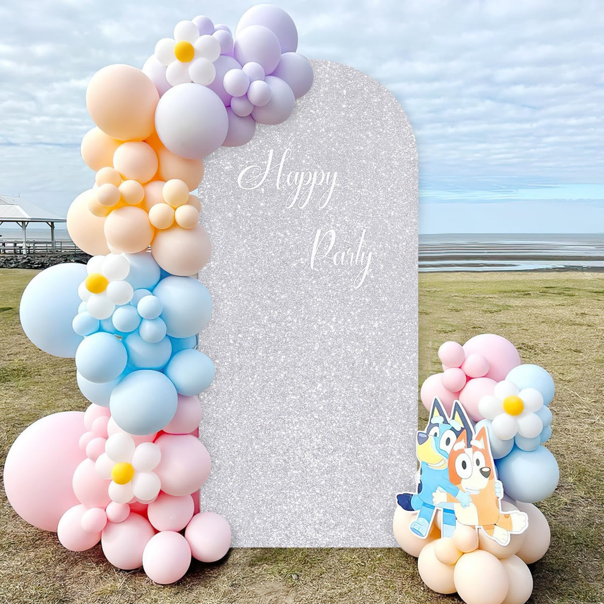 Arch Cover Sequin Arch Backdrop Covers Spandex Fitted Fabric Covers for Party Halloween Birthday Ceremony Decoration