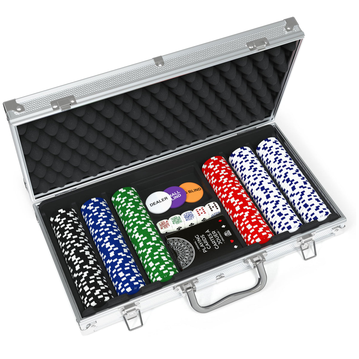 Cardinal Classics, 300-Piece Poker Set with Aluminum Carrying Case & Professional 11.5g Chips Plus 5 Poker Dice, for Adults and Kids Ages 10 and up 🍁 All In One Marketplace Canada