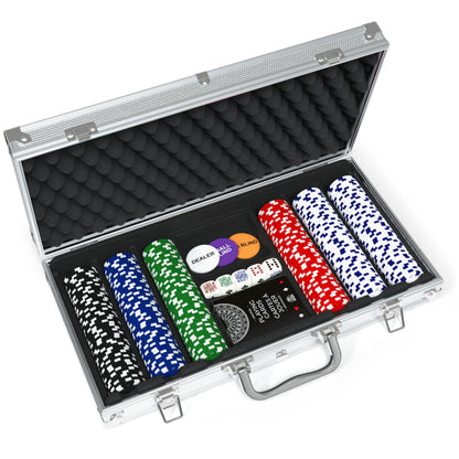 Cardinal Classics, 300-Piece Poker Set with Aluminum Carrying Case & Professional 11.5g Chips Plus 5 Poker Dice, for Adults and Kids Ages 10 and up 🍁 All In One Marketplace Canada