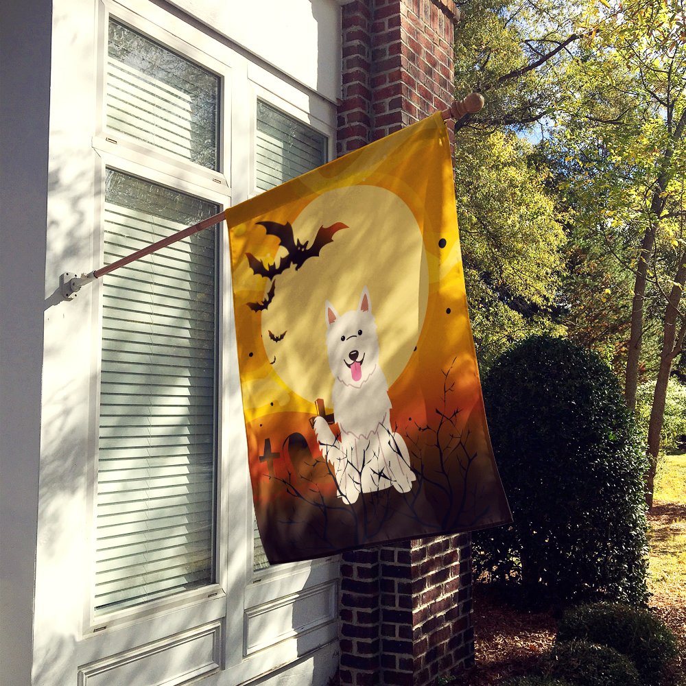 Caroline's Treasures BB4311CHF Halloween White German Shepherd Flag Canvas House Size, Large, Multicolor