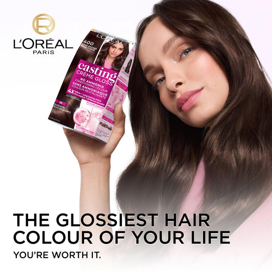 L'Oréal Paris Casting Crème Gloss Hair Dye, 300 Darkest Brown, Semi permanent Hair Color with Hair Gloss, 1 Kit (Pack of 2) 🍁 All In One Marketplace Canada