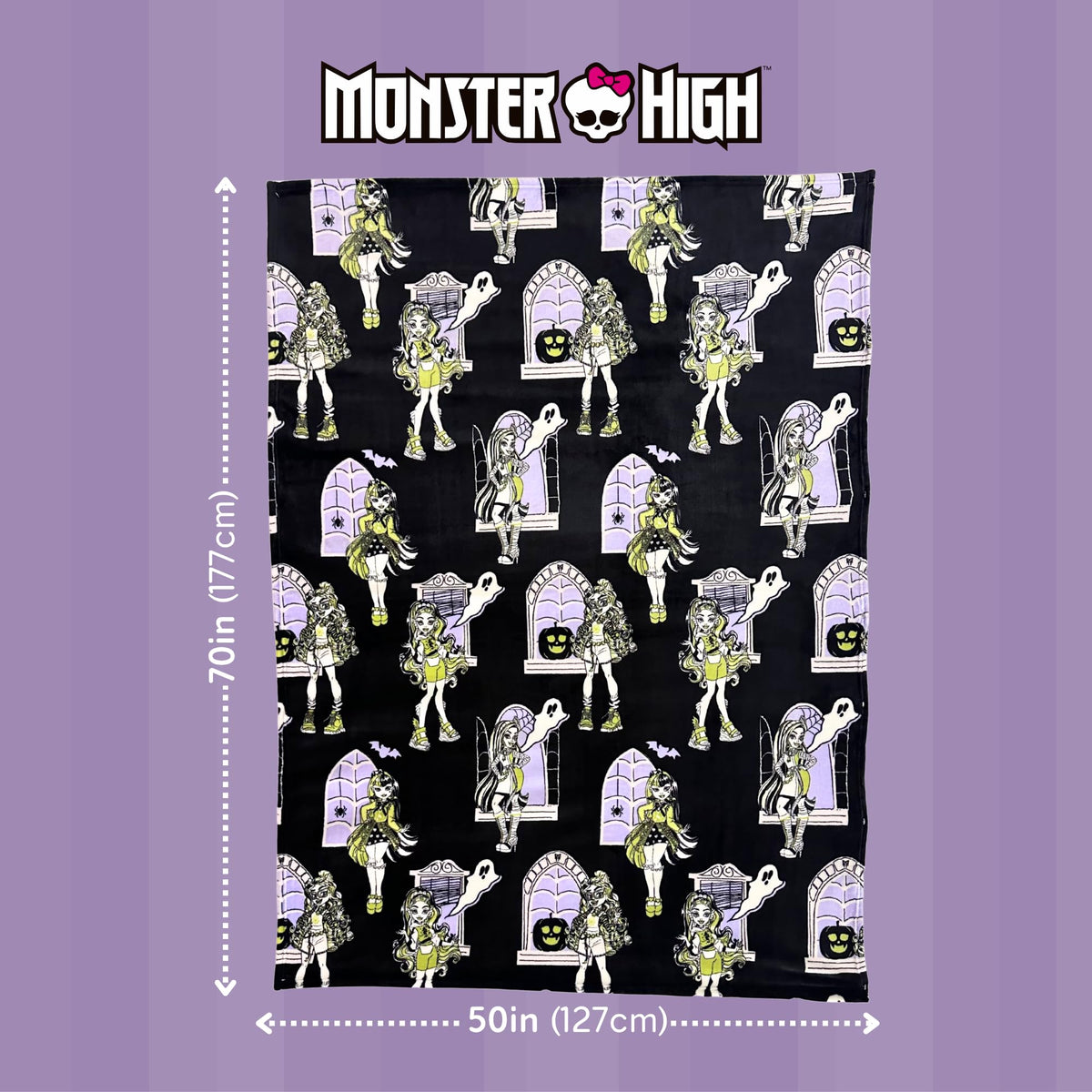 Monster High Halloween Throw, Super Soft Cozy Plush Blanket, 50" x 70", (Officially Licensed Product) by Franco