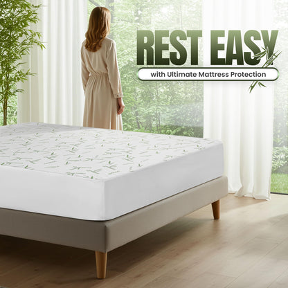 Utopia Bedding Waterproof Mattress Protector King Size, Bamboo Viscose Mattress Cover 200 GSM, Fits 17 Inches Deep, Breathable, Fitted Style with Stretchable Pockets 🍁 All In One Marketplace Canada
