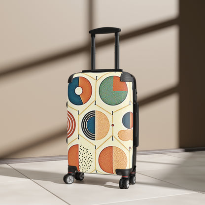 Mid-Century Geometric Suitcase – Retro Colorful Carry-On Luggage