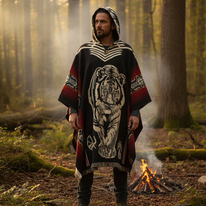 Tiger HandMade Wool Poncho