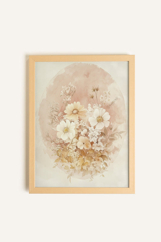 BOUQUET FANÉ, Toile rigide encadrée