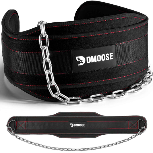 DMoose Dip Belt for Weightlifting, Weight Belt with Chain for Pullup, Gym Lifting Belt for Powerlifting, Squat, Bodybuilding, Heavy Duty Steel, Workout Belt with Comfortable Neoprene Support 🍁 All In One Marketplace Canada