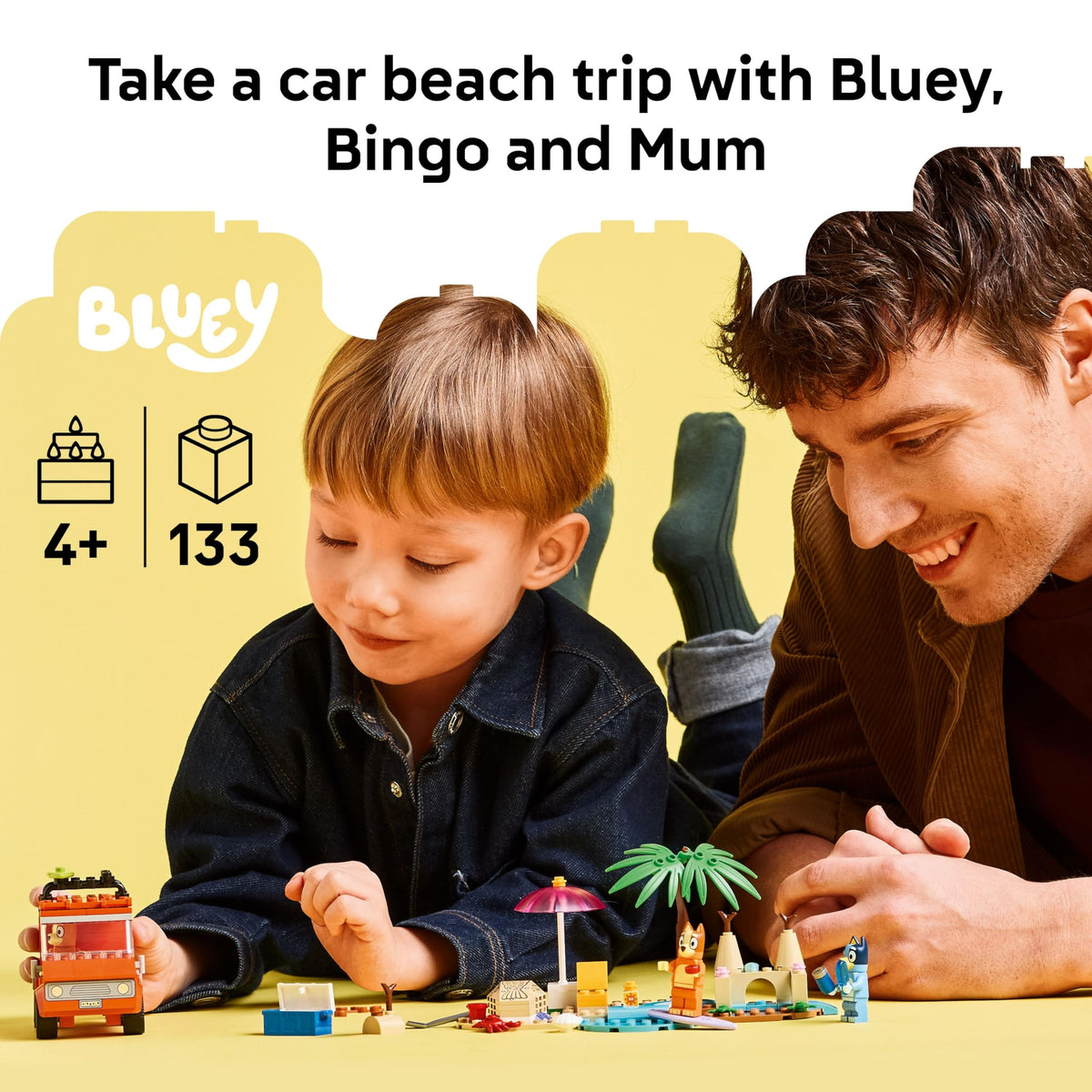 LEGO Bluey: Bluey’s Beach & Family Car Trip - Toddler Learning Toy for Kids 4+ - Includes Bluey, Bingo, and Mum Minifigures - Birthday Gift for Boys and Girls, Ages 4+ - 11202 🍁 All In One Marketplace Canada