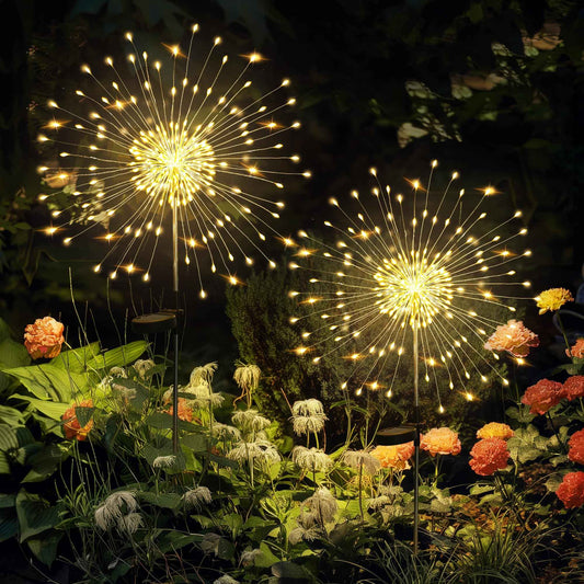 GIGALUMI Garden Outdoor Decor Lights 120LED 2Pack, Solar Garden Lights for Yard Outside Fairy Decorative,Solar Powered for Yard Pathway Flowerbed Planter Balcony Patio 4th of July Decor（Warm White） 🍁 All In One Marketplace Canada