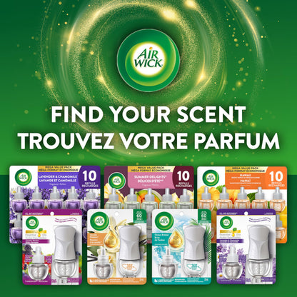 Air Wick Plug In Scented Oil Air Freshener for Home – Infused with Essential Oils, Adjustable Fragrance Control – Crisp Linen Scen – Includes 2 Warmers & 5 Refills 🍁 All In One Marketplace Canada