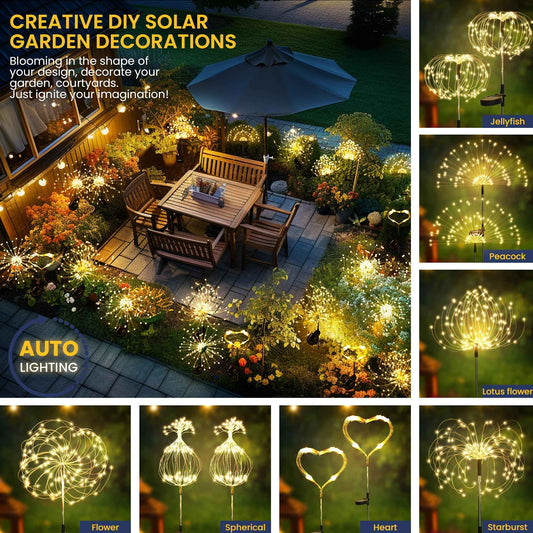 GIGALUMI Garden Outdoor Decor Lights 120LED 2Pack, Solar Garden Lights for Yard Outside Fairy Decorative,Solar Powered for Yard Pathway Flowerbed Planter Balcony Patio 4th of July Decor（Warm White） 🍁 All In One Marketplace Canada