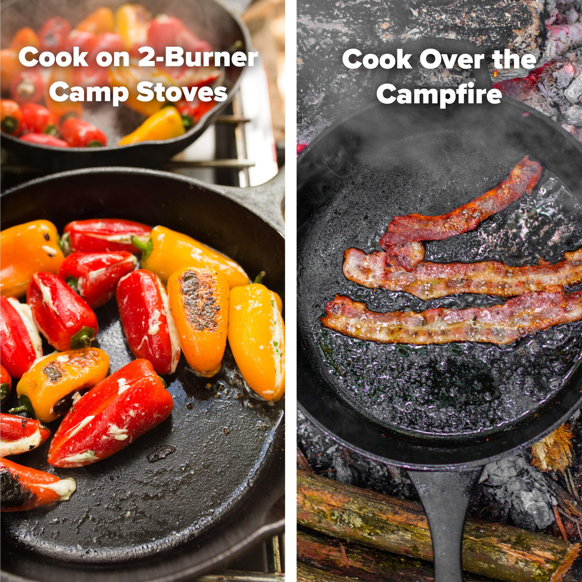 Coghlan's Cast Iron Skillet – 10.1-Inch Pre-Seasoned Frying Pan with Dual Pour Spouts & Helper Handle for Campfire Cooking, Stove, Grill, or Oven – Durable Outdoor Cookware 🍁 All In One Marketplace Canada