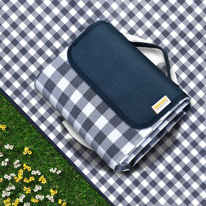 SAMSIER Large Outdoor Picnic Blankets Waterproof Foldable, Beach Blanket Sandproof Portable, Cute Picnic Mat Washable (Navy Blue, 60"×80") 🍁 All In One Marketplace Canada