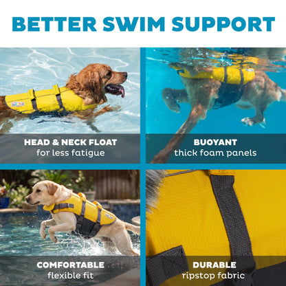 Outward Hound Granby Splash Dog Life Jacket with Handle, Reflective Floating Vest for Swimming & Boating, Maximum Buoyancy, All Skill Levels, Large Dogs (28–32" Girth), Yellow, Large 🍁 All In One Marketplace Canada