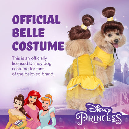 Disney for Pets Halloween Disney Princess Belle Costume - Small -| Disney Princess Halloween Costumes for Dogs, Officially Licensed Disney Dog Halloween Costume, Yellow (FF22921)