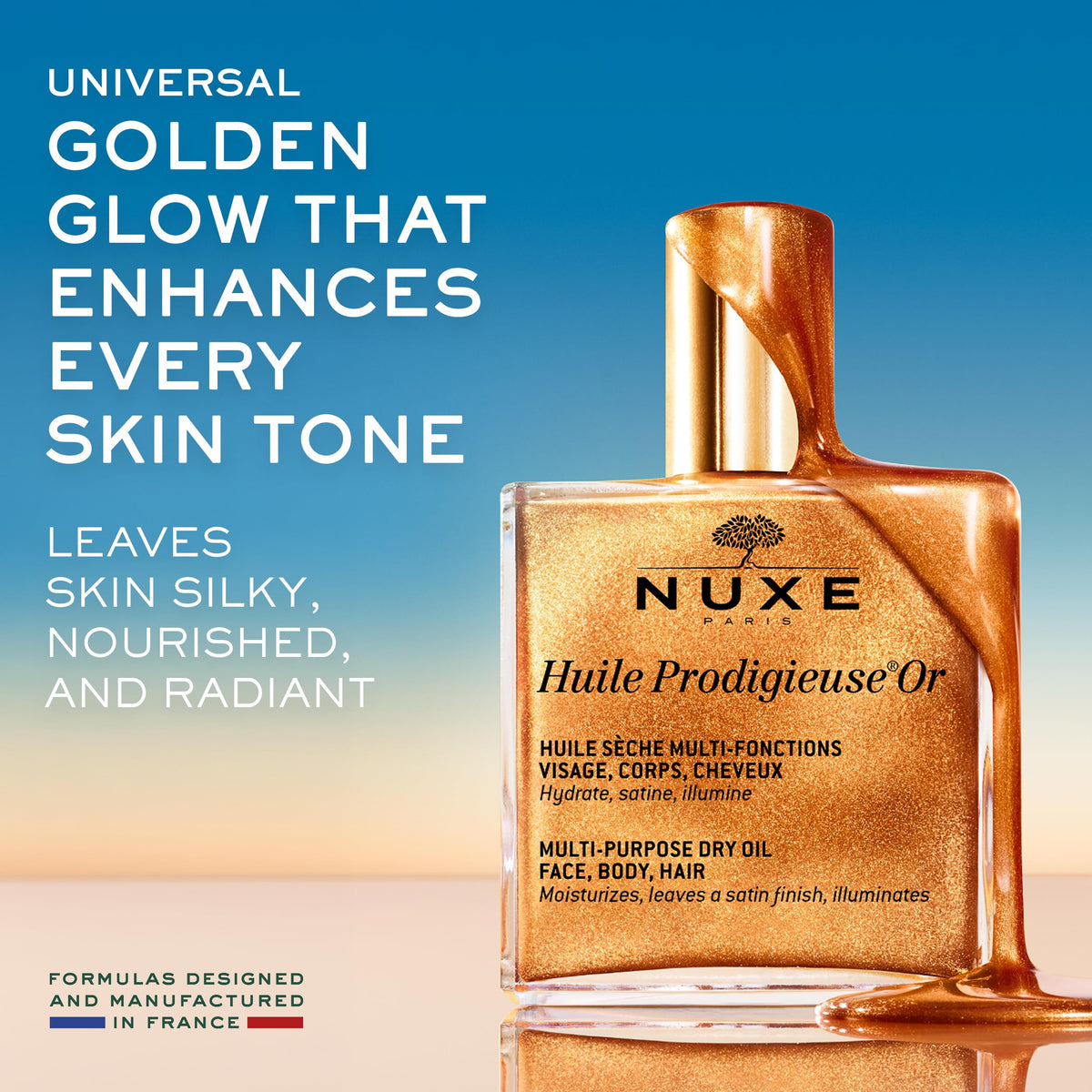 NUXE Huile Prodigieuse Shimmer Multi-Purpose Dry Oil - Luxurious Radiant Glow and Hydration for Face, Body & Hair (50 ml) 🍁 All In One Marketplace Canada