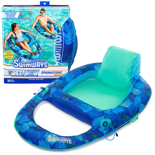 Swimways Elite Spring Float Recliner Pool Lounger, Inflatable Pool Floats Adult with Fast Inflation, Pool Recliner for Adults up to 250 lbs 🍁 All In One Marketplace Canada