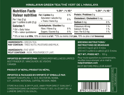 VAHDAM, Himalayan Green Tea Leaves (100g | 50+ Cups) Non GMO, Gluten Free | High Elevation Grown Green Tea Leaves From Himalayas | Pure Unblended Single Origin Green Loose Leaf Tea | Vacuum Sealed 🍁 All In One Marketplace Canada