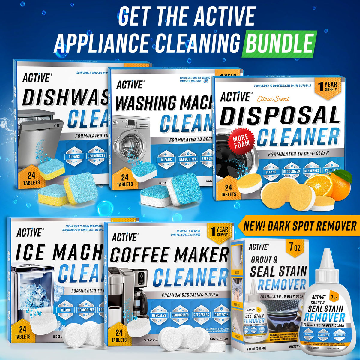 Mold Stain Remover Gel Cleaner - ACTIVE Heavy Duty Stain Cleaner for Front Loader Washing Machine Seal, Bathroom Grout, Shower, Caulk - Front Load Washer Cleaning Solution - 7 Fl Oz 🍁 All In One Marketplace Canada