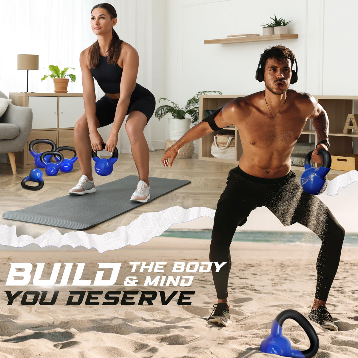 Yes4All Vinyl Coated Kettlebell Weights – Great for Full Body Workout and Strength Training – Vinyl Kettlebell 20 lbs 🍁 All In One Marketplace Canada