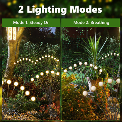 iBaycon 4 Pack Solar Firefly Lights Garden Pathway Outdoor Decor Warm White 🍁 All In One Marketplace Canada