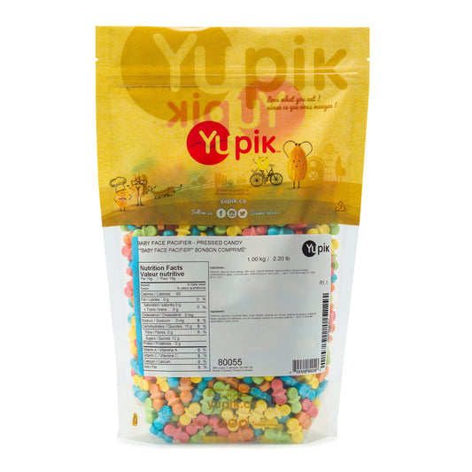 Yupik Baby Pacifier Pressed Candies, 1 kg , 6 Count, Kosher, Gluten-Free, Multicolored, Fruity Flavors, Dummy-Shaped Treats, Candy Machine Refills, Fun & Nostalgic, Ideal for Gifting & Halloween