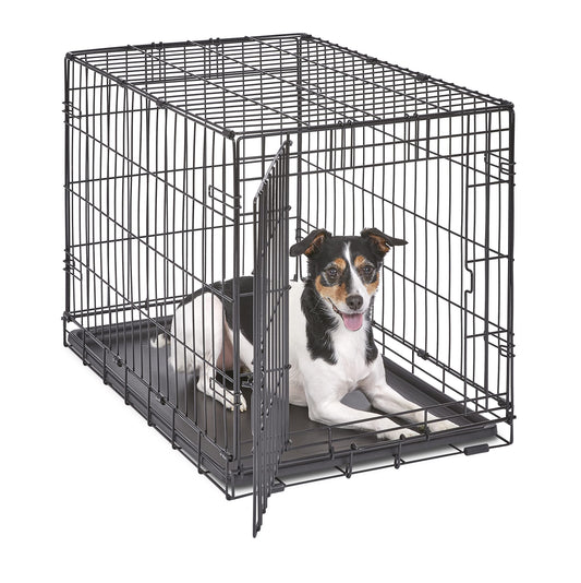 MidWest Homes for Pets 30-Inch New World Crate for Medium Breeds, 21-40 lbs, Single Door Folding Dog Crate, Leak-Proof Tray & Secure Latch, Portable, Durable & Easy to Assemble 🍁 All In One Marketplace Canada