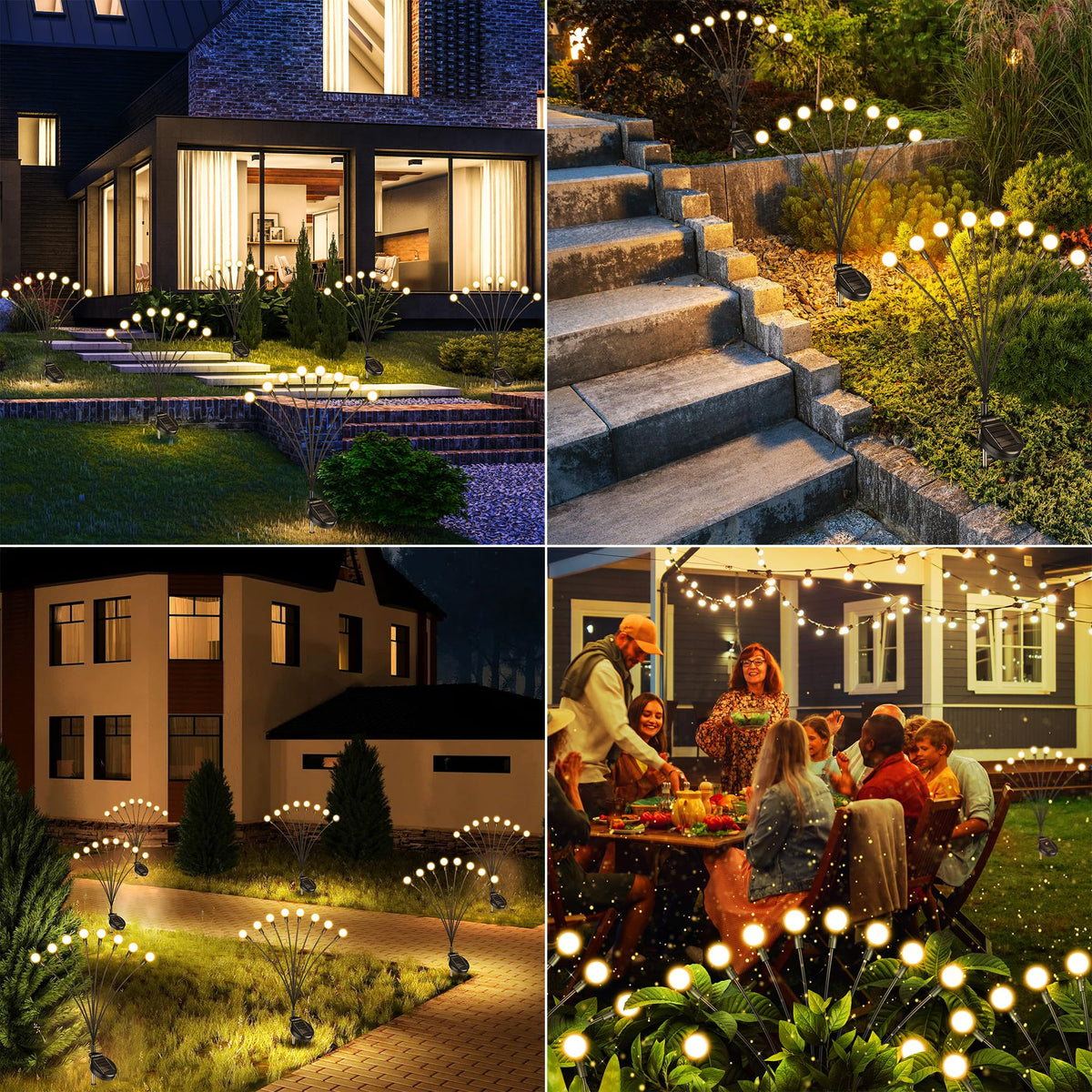 iBaycon 8 Pack Solar Firefly Lights Garden Pathway Outdoor Decor Warm White 🍁 All In One Marketplace Canada