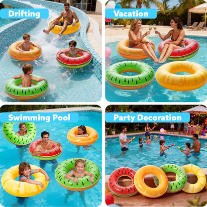 Sloosh 4 Pack Inflatable Pool Floats Pool Rings Swimming Tubes Swimming Toys Beach Swimming Party Toys for Kids and Adults 🍁 All In One Marketplace Canada