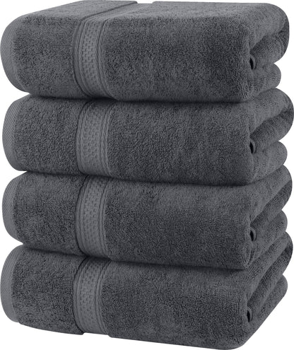 Utopia Towels 4 Pack Premium Bath Towels Set, 27 by 54 Inches, 100% Ring Spun Cotton 600GSM, Lightweight and Highly Absorbent Quick Drying Towels, Perfect for Daily Use, Grey 🍁 All In One Marketplace Canada