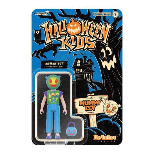 Super7 Halloween Kids Mummy Boy Reaction Figure - 3.75" Mummy Boy Action Figure with Accessory Pop Culture Collectibles and Retro Toys