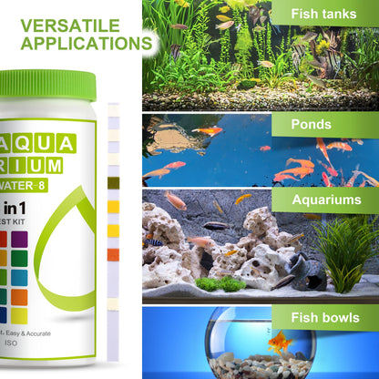 AAwipes Aquarium Ammonia Test Strips 8-in-1 | 50 Strips | Quick & Accurate Water Testing for Freshwater & Saltwater Tanks -Test pH, Carbonate, Alkalinity, Hardness, Chlorine, Nitrite, etc. (K02-50) 🍁 All In One Marketplace Canada