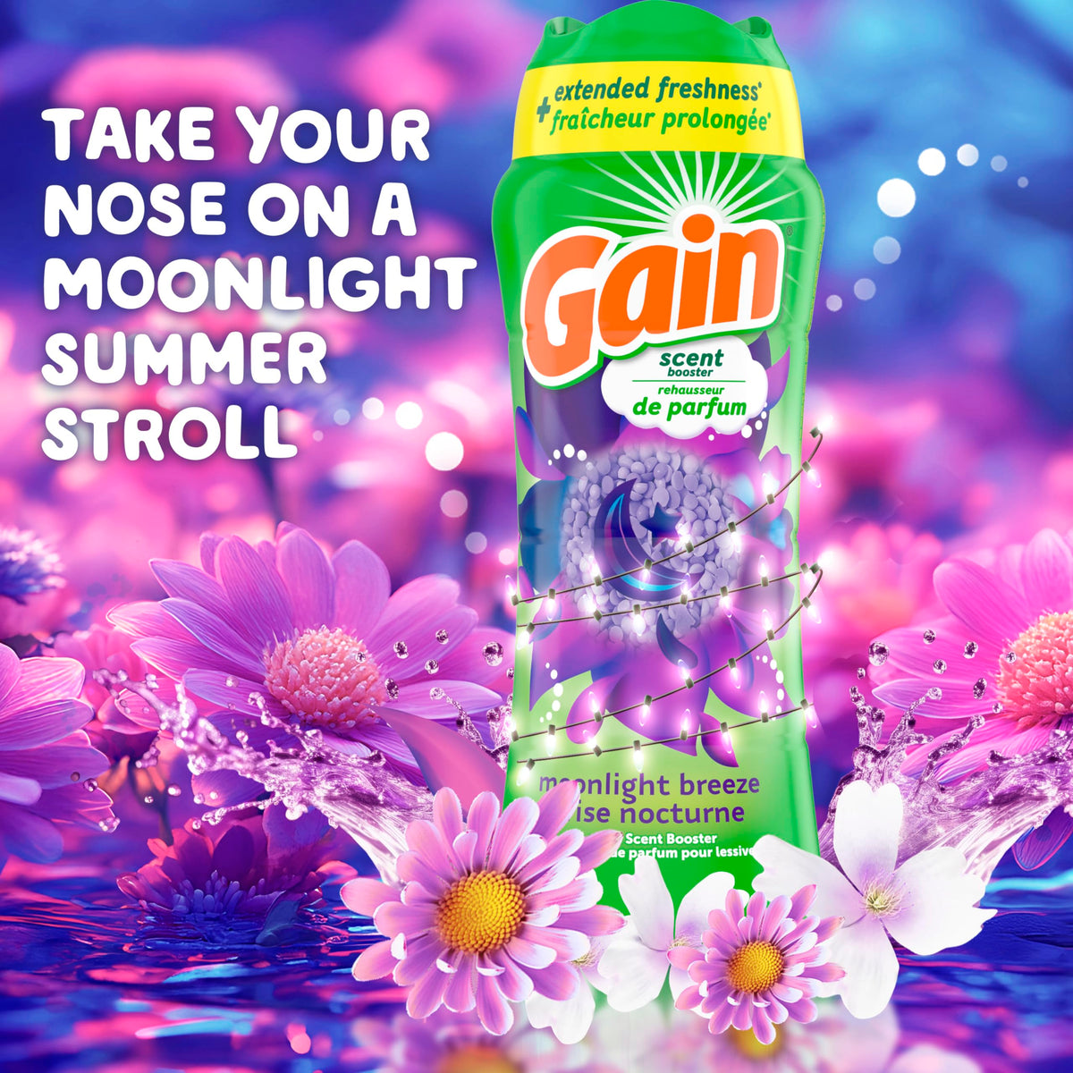 Gain Fireworks In-Wash Laundry Scent Booster Beads, Moonlight Breeze, 680 Grams 🍁 All In One Marketplace Canada