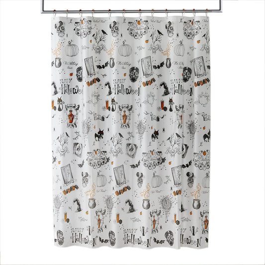 SKL Home Happy Halloween Shower Curtain & Hook Set, Multicolored 12 Piece