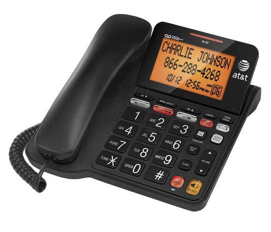 AT&T Corded Phone with 25 min Digital Answering Machine, Backlit Tilt Display, Audio Assist, Speakerphone, A/C Power (CL4940BK), Black 🍁 All In One Marketplace Canada