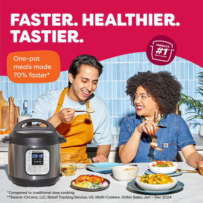 Instant Pot Duo 7-in-1 Electric Pressure Cooker, Slow Cooker, Rice Cooker, Steamer, Sauté, Yogurt Maker, Warmer & Sterilizer, 8 Quart, Stainless Steel/Black